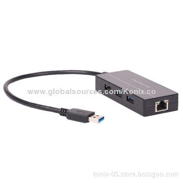 Front Panel USB 3.0 Hub with 1 1,000Mbps Ethernet AdapterNew